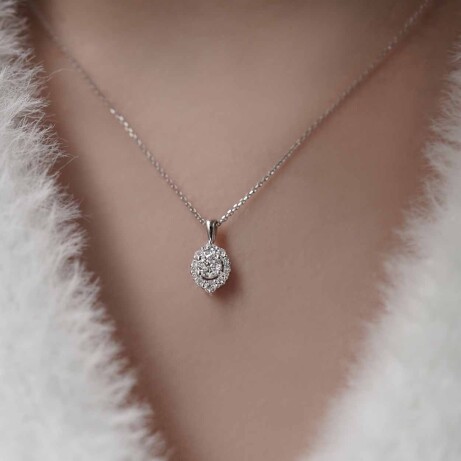 0.35 Karat Özel Tasarım Vintage Lina Pırlanta Kolye - (1)