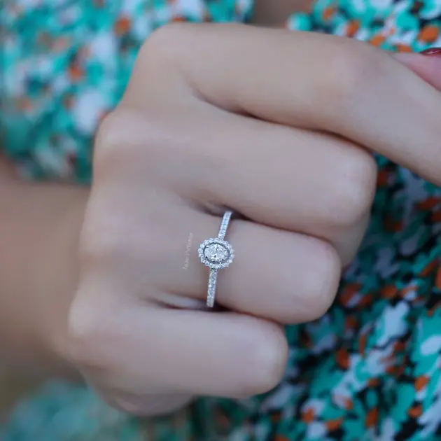 0.40 Karat Oval Pırlanta Yüzük - 2