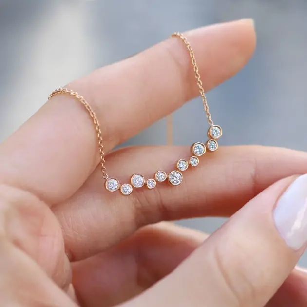 0.40 Karat Özel Tasarım Asimetri Pırlanta Kolye - 1