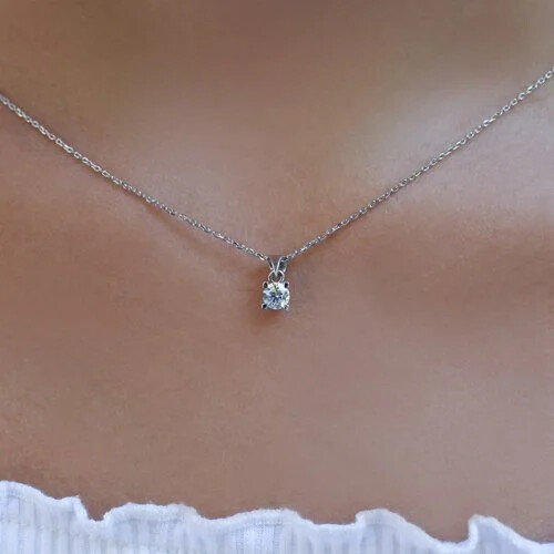 0.40 Karat Pırlanta Tektaş Kolye - 