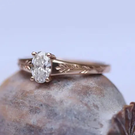 0.40 Karat Vintage Kate Tasarım Pırlanta Yüzük - 1
