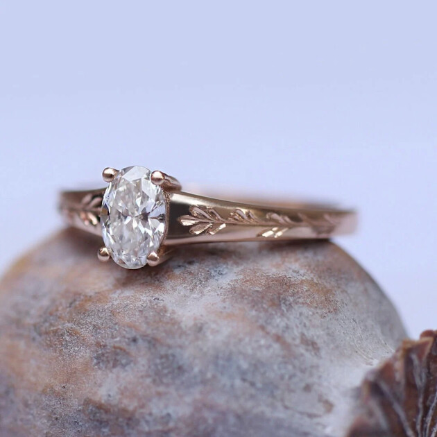 0.40 Karat Vintage Kate Tasarım Pırlanta Yüzük - 