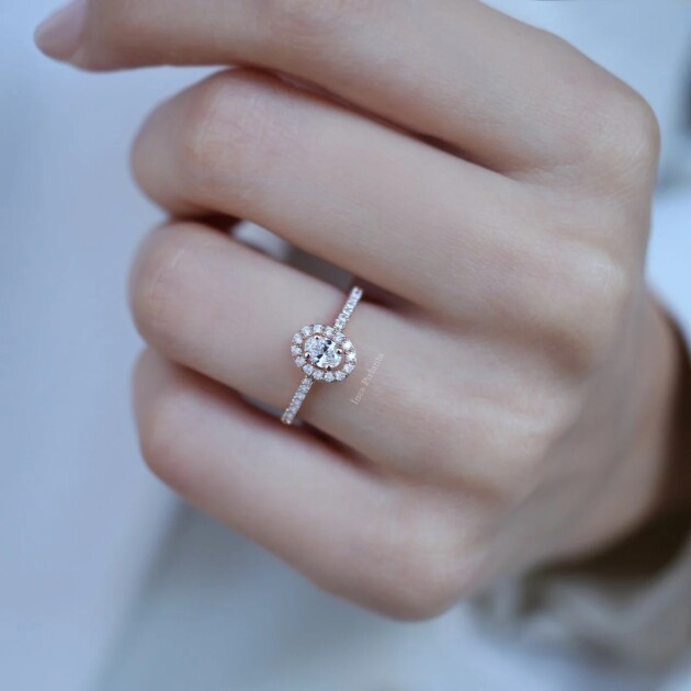 0.50 Karat Oval Pırlanta Tektaş Yüzük - 1