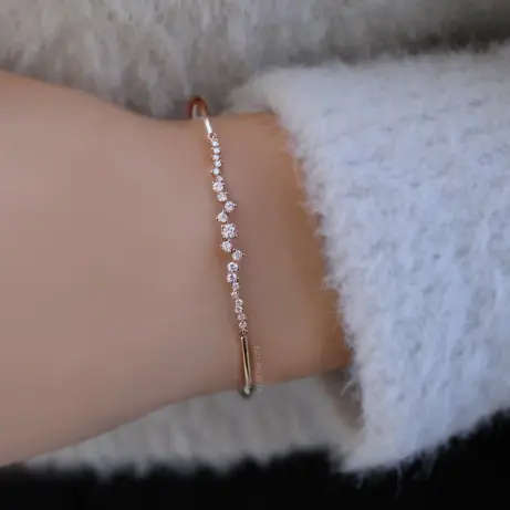 0.50 Karat Asimetri Pırlanta Bileklik - 1