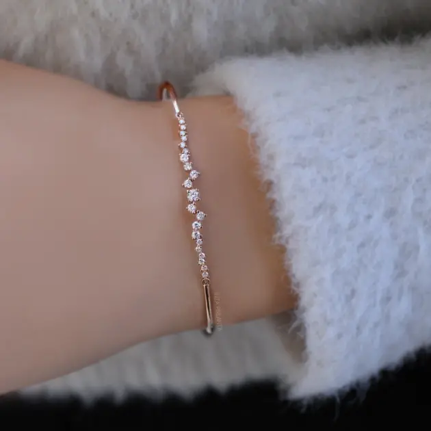 0.50 Karat Asimetri Pırlanta Bileklik - 1