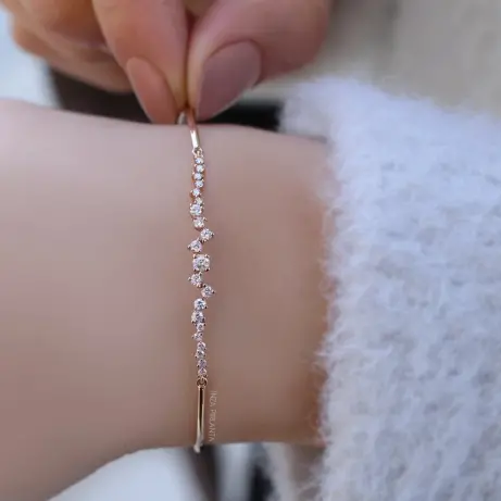 0.50 Karat Asimetri Pırlanta Bileklik - (1)