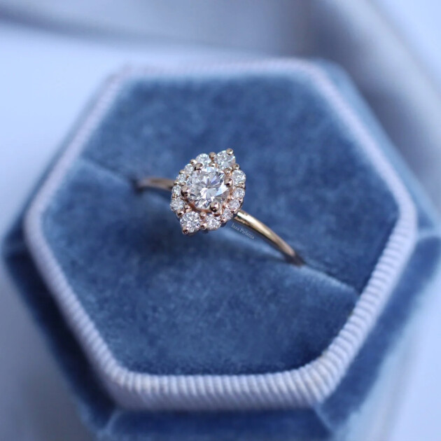 0.50 Karat Vintage Lina Tasarım Pırlanta Yüzük - 