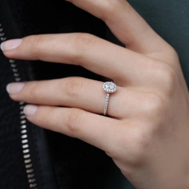 0.60 Karat Oval Pırlanta Tektaş Yüzük - 3