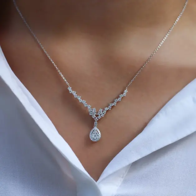 0.80 Karat Özel Tasarım Pırlanta Kolye - 1