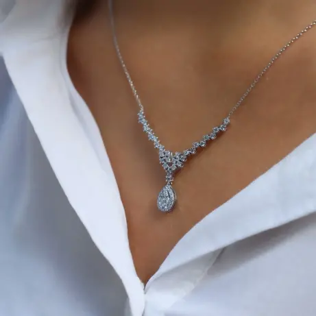 0.80 Karat Özel Tasarım Pırlanta Kolye - (1)