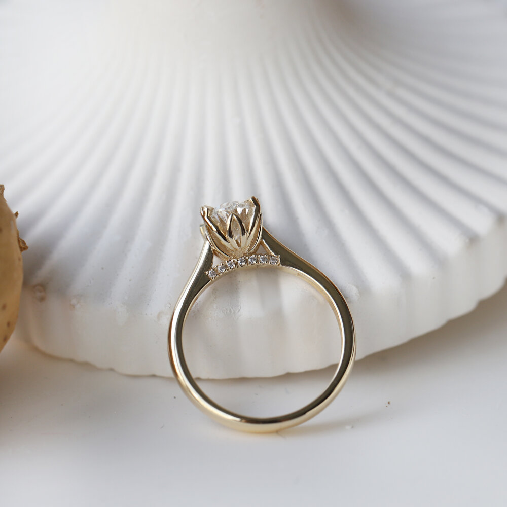 1.05 Karat D VS2 GIA Sertifikalı Lotus Pırlanta Yüzük - 2