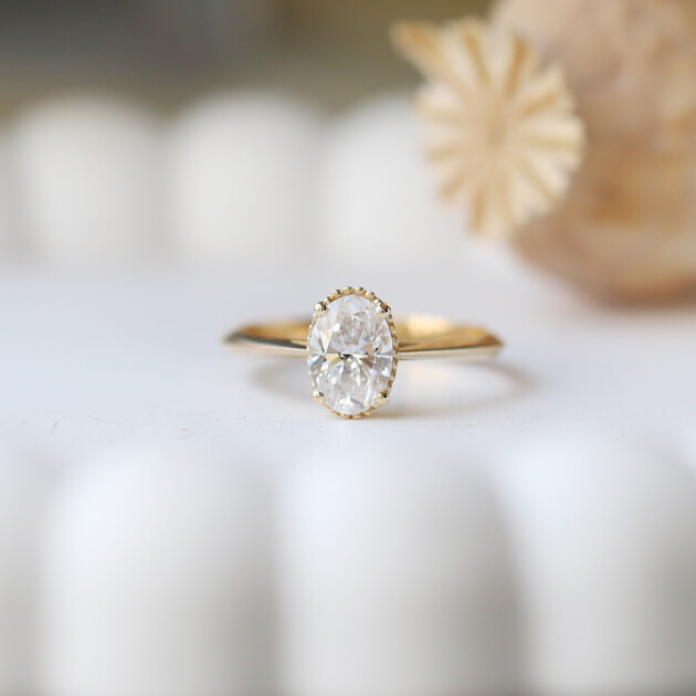 1.00 Karat E SI1 GIA Sertifikalı Oval Tektaş Yüzük - 1