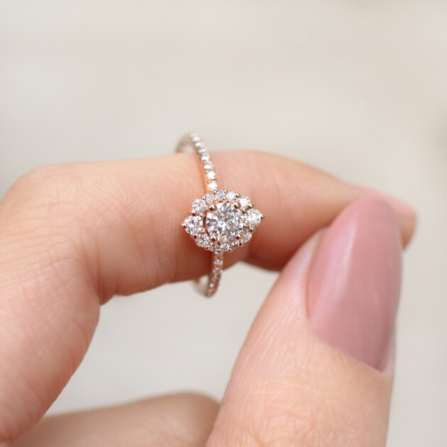 0.60 Karat Vintage Lina Tasarım Pırlanta Yüzük - 1