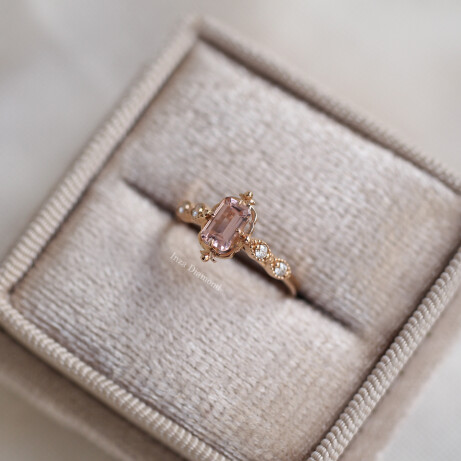 Vintage Aria Emerald Morganite & Pırlanta Yüzük - (1)