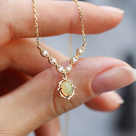 Vintage Aria Opal & Pırlanta Kolye - 
