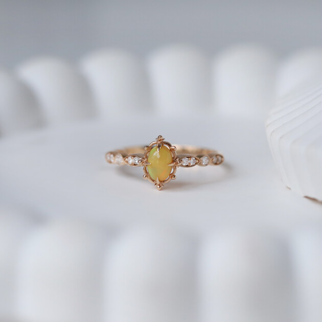 Vintage Aria Opal & Pırlanta Yüzük - 1