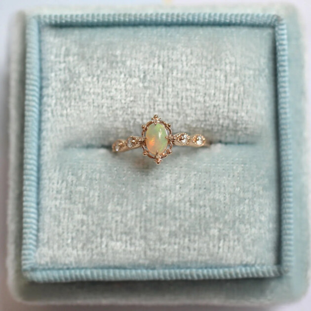 Vintage Aria Opal & Pırlanta Yüzük - 