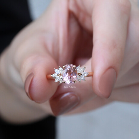 Vintage Arte Morganite & Pırlanta Yüzük - 
