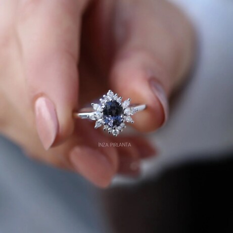 Vintage Artemis Spinel & Pırlanta Yüzük - 
