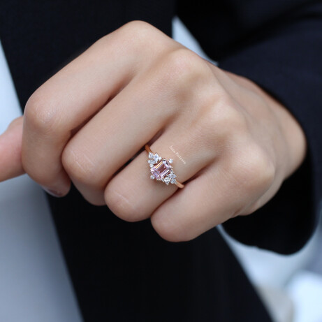 Vintage Flora Vintage Morganite & Pırlanta Yüzük - (1)