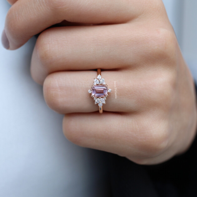 Vintage Flora Vintage Morganite & Pırlanta Yüzük - 3