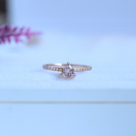 Vintage Morganite & Pırlanta Yüzük - 