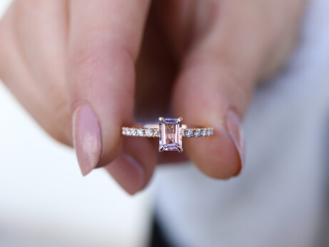 Vintage Morganite & Pırlanta Yüzük - (1)