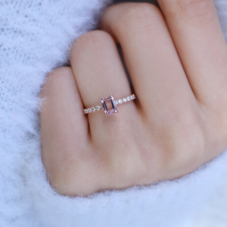 Vintage Morganite & Pırlanta Yüzük - 