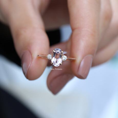Vintage Morganite & Pırlanta Yüzük - 
