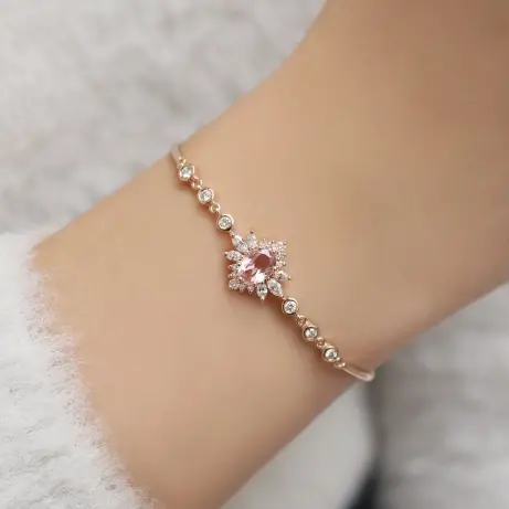 Vintage Özel Tasarım Artemis Morganite & Pırlanta Bileklik - (1)