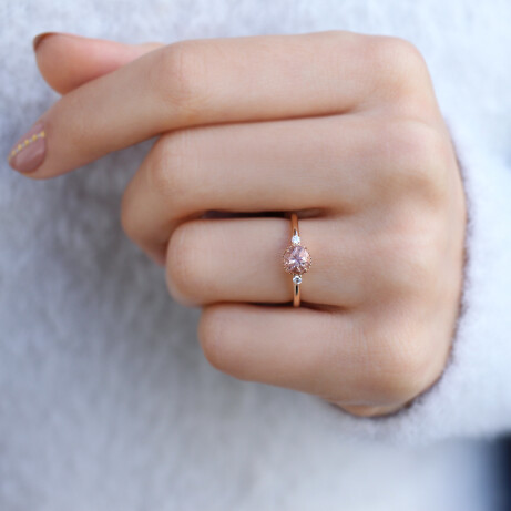Vintage Tasarım Morganite & Pırlanta Yüzük - (1)