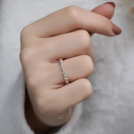 0.55 Karat Vintage Yarımtur Pırlanta Yüzük - (1)